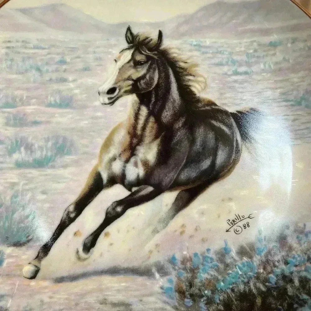 “Mustang” Collector Plate by Perillo | Artaffects | Country Western Horse Art